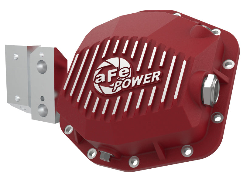 aFe 20-23 Jeep Gladiator JT (Dana M220) Pro Series Rear Differential Cover Red w/ Machined Fins Diff Covers aFe