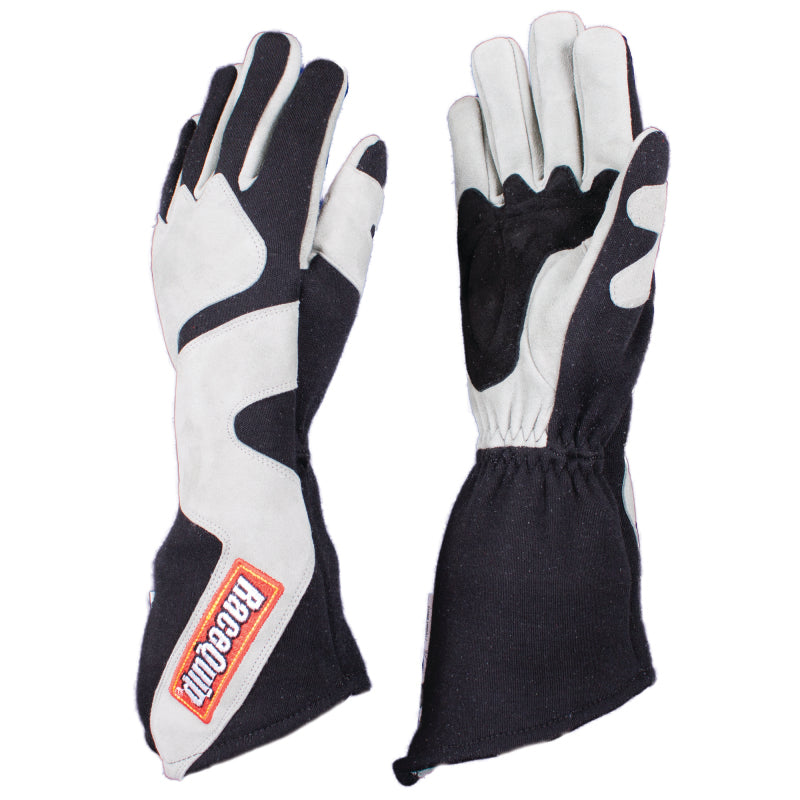 RaceQuip SFI-5 Gray/Black Medium Long Angle Cut Glove Racing Gloves Racequip