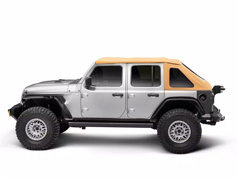 Rugged Ridge 18-25 Jeep Wrangler JKU 4dr Voyager Fastback Frameless Soft Top - Tan Soft Tops Rugged Ridge