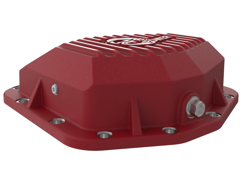 aFe 20-23 Jeep Gladiator JT (Dana M220) Pro Series Rear Differential Cover Red w/ Machined Fins Diff Covers aFe