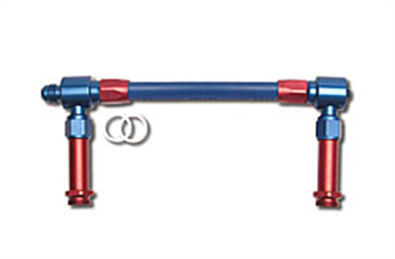 Russell Performance -8 AN to -8 AN Twist-Lok Holley 4150 Dual Inlet Carb Kit (Red/Blue) Carburetor Fuel Inlet Kits Russell
