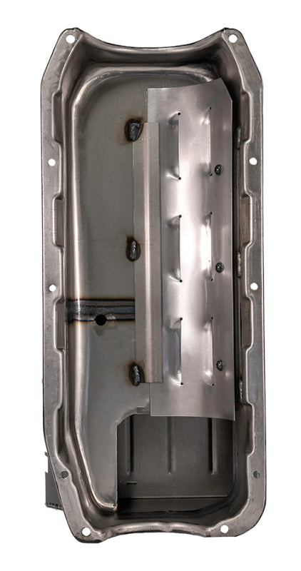 Moroso Pre-85 Chevrolet SBC (w/2 Piece Rear Main Seal) Wet Sump 7qt 8.25in Steel Oil Pan - Black Oil Pans Moroso