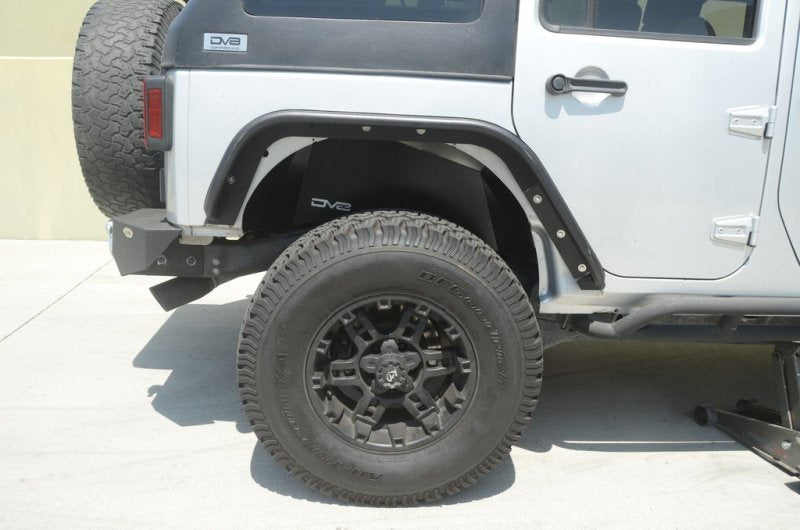 DV8 Offroad 07-18 Jeep Wrangler JK Rear Aluminum Inner Fender - Black Wheel Well Liners DV8 Offroad