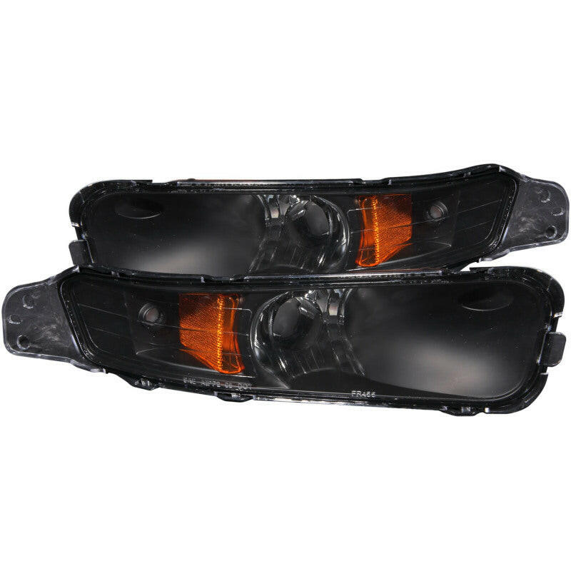 ANZO 2005-2009 Ford Mustang Euro Parking Lights Black w/ Amber Reflector Lights Corner ANZO