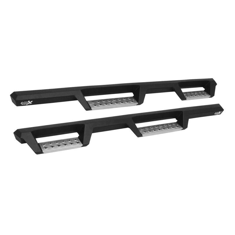 Westin 07-18 Jeep Wrangler JKU 4dr. HDX Stainless Drop Nerf Step Bars - Tex. Blk Nerf Bars Westin
