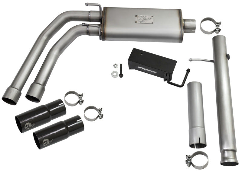 aFe Rebel Series CB 3in Middle Side Exit SS Exht w/ Black Tips 09-16 Chevy Silverado/GMC Sierra 1500 Catback aFe
