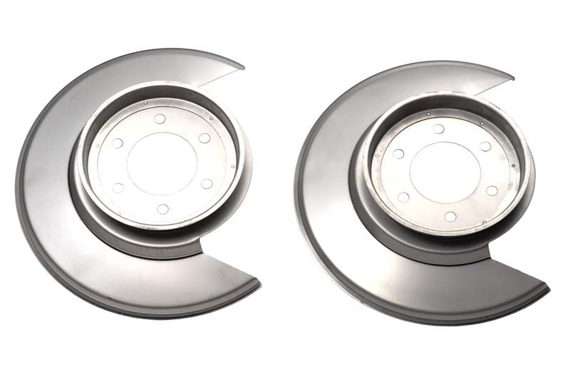 Kentrol 76-78 Jeep CJ Disc Brake Dust Cover Pair - Polished Silver Caliper Covers Kentrol
