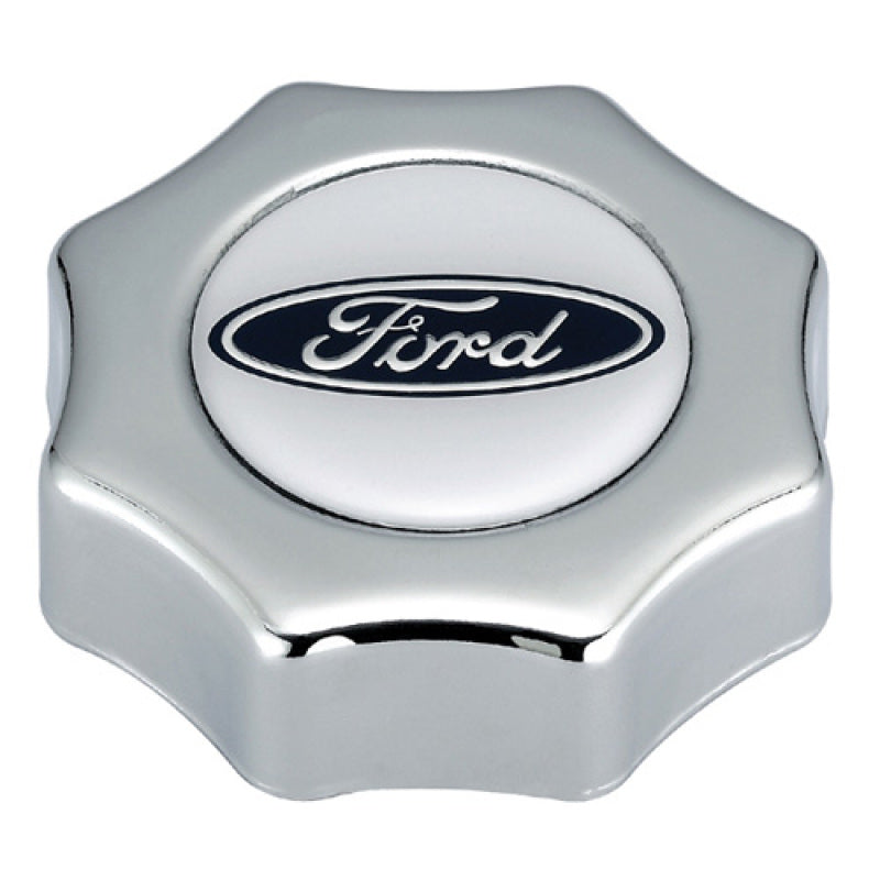 Ford Racing Ford Oval Logo Screw In Type Oil Fill Cap - Chrome Finish Oil Caps Ford Racing