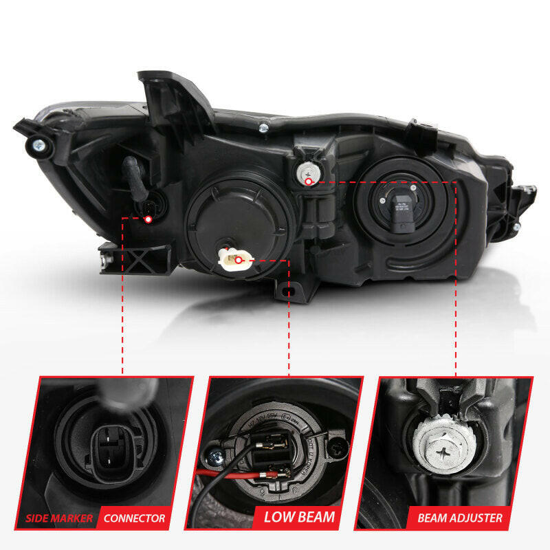 ANZO Projector Headlights With Plank Style Design Black w/Amber 15-16 Toyota Camry (4DR) Headlights ANZO