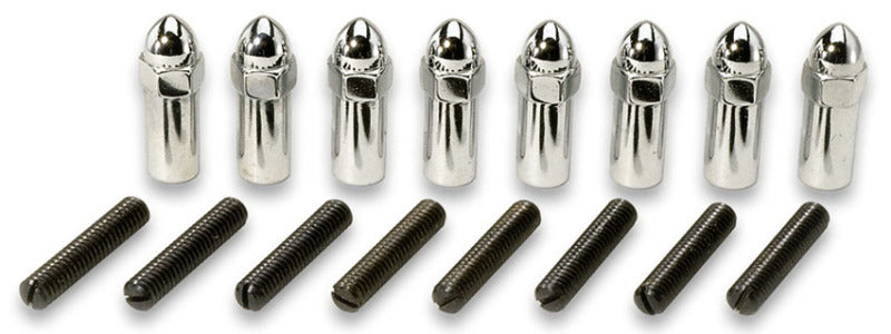 Moroso Chevrolet Small Block (w/1/2in-20 Hold Downs) Valve Cover Acorn Nuts - Chrome - Set of 8 Hardware - Singles Moroso