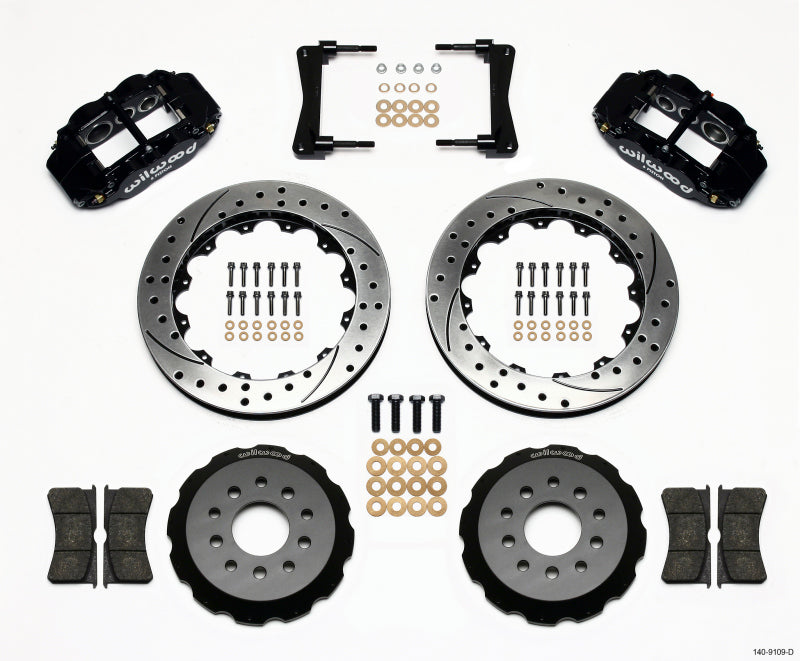 Wilwood Narrow Superlite 6R Front Hat Kit 13.06in Drilled 2005-2014 Mustang Big Brake Kits Wilwood