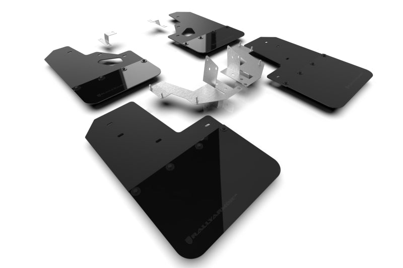 Rally Armor 21-25 Ford Bronco (Plstc Bmpr + RR - NO Rptr/Sprt) Blk Mud Flap w/Met. Blk Logo Mud Flaps Rally Armor