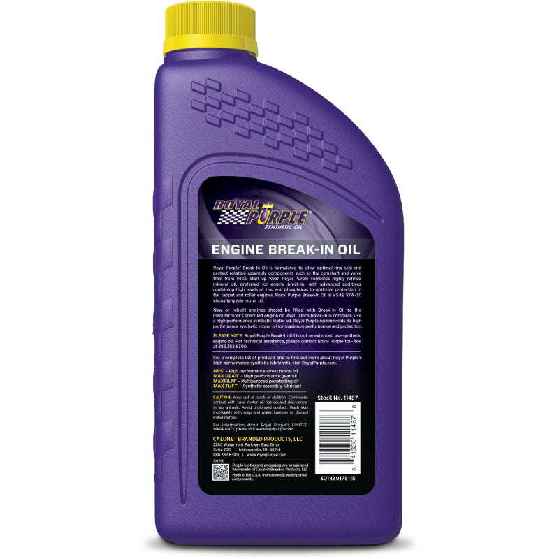 Royal Purple Engine Break-In Oil - 1 Quart Additives Royal Purple