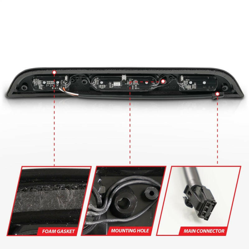ANZO 15-20 Ford F-150 - F-450 LED Third Brake Light - Black Housing/Smoke Lens Lights Corner ANZO