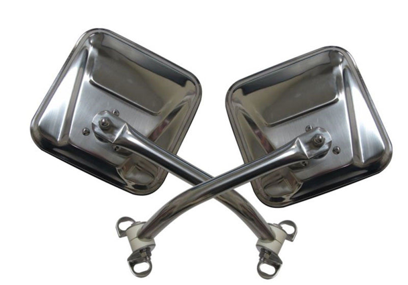 Rampage 1976-1983 Jeep CJ5 Mirror Kit - Stainless Side Mirrors Rampage