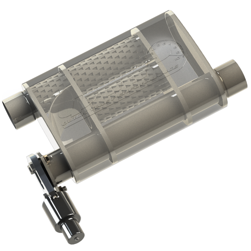 QTP 2.5in Weld-On 304SS Screamer Muffler Short Case w/Bolt-On QTEC Electric Cutout Muffler QTP