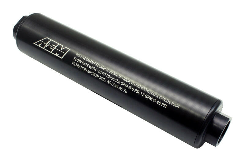 AEM Universal High Flow -10 AN Inline Black Fuel Filter Fuel Filters AEM