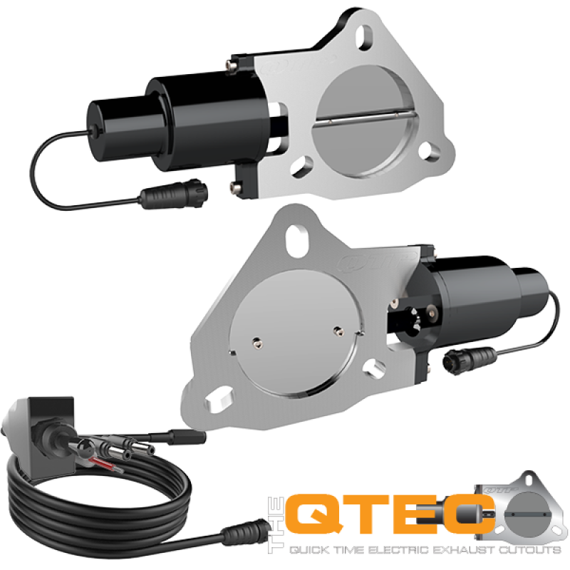 QTP 3in Bolt-On QTEC Dual Electric Cutout Valves - Pair Exhaust Cutouts QTP