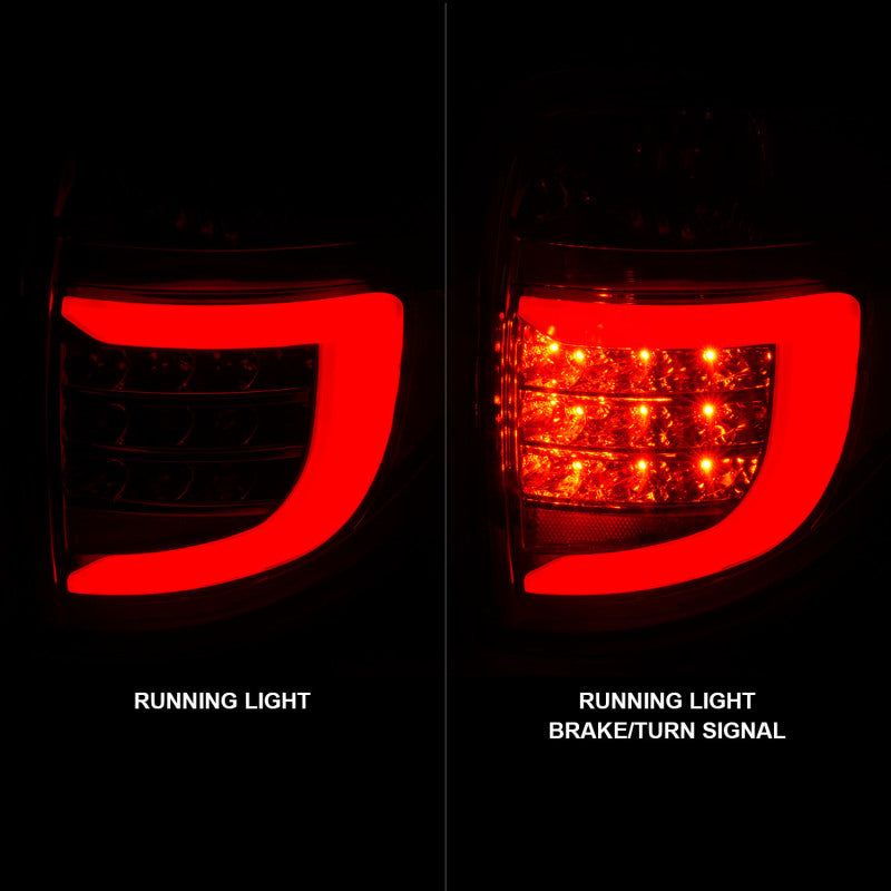 ANZO 2004-2007 Dodge Grand Caravan LED Tail Lights w/ Light Bar Chrome Housing Clear Lens Tail Lights ANZO