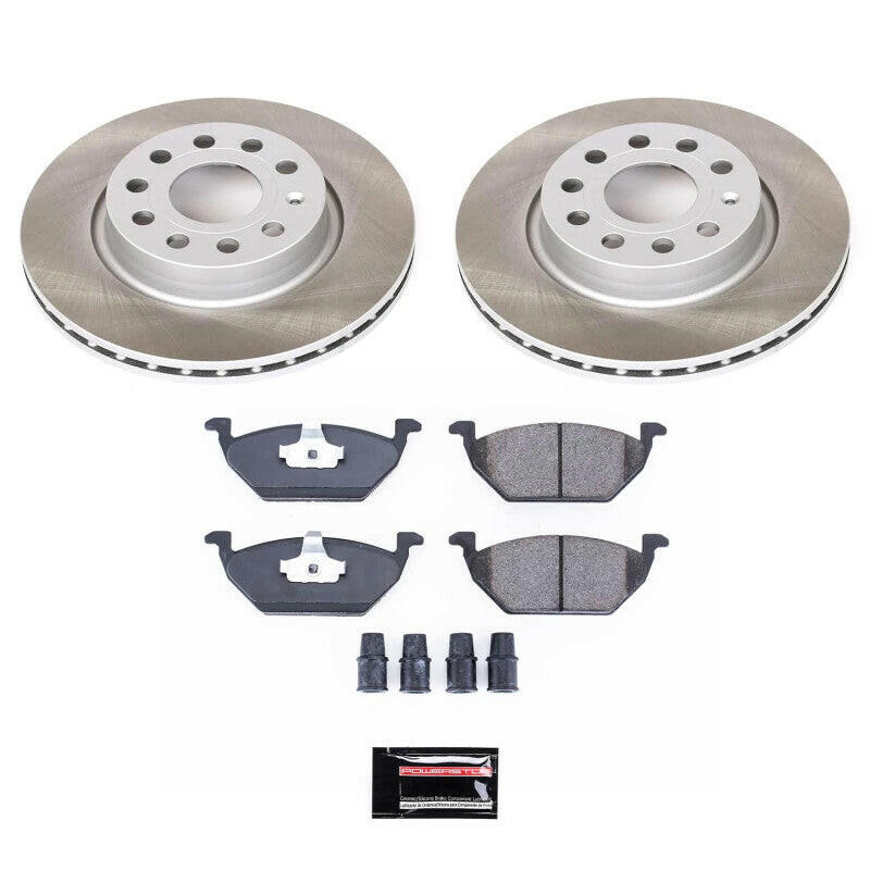 Power Stop 11-15 Volkswagen Jetta Front Semi-Coated Rotor Kit Brake Kits - Performance Blank PowerStop