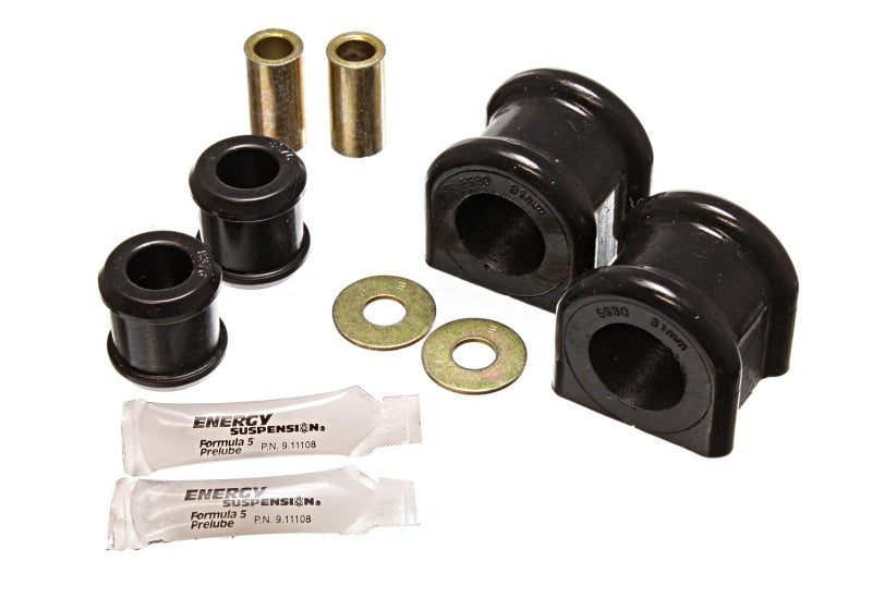 Energy Suspension 07-11 Jeep Wrangler JK Black Front 31mm Sway Bar and Endlink Bushing Set Bushing Kits Energy Suspension