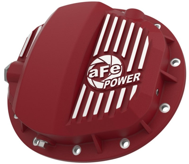 aFe Pro Series GMCH 9.5 Rear Diff Cover Red w/ Machined Fins 19-20 GM Silverado/Sierra 1500 Diff Covers aFe