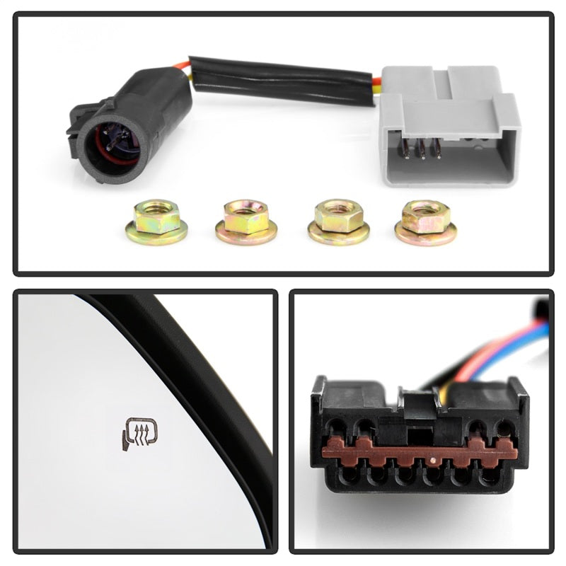 xTune 99-07 Ford SuperDuty Heated LED Telescoping Pwr Mirrors-Smk (Pair) (MIR-FDSD99S-G4-PW-RSM-SET) Side Mirrors SPYDER