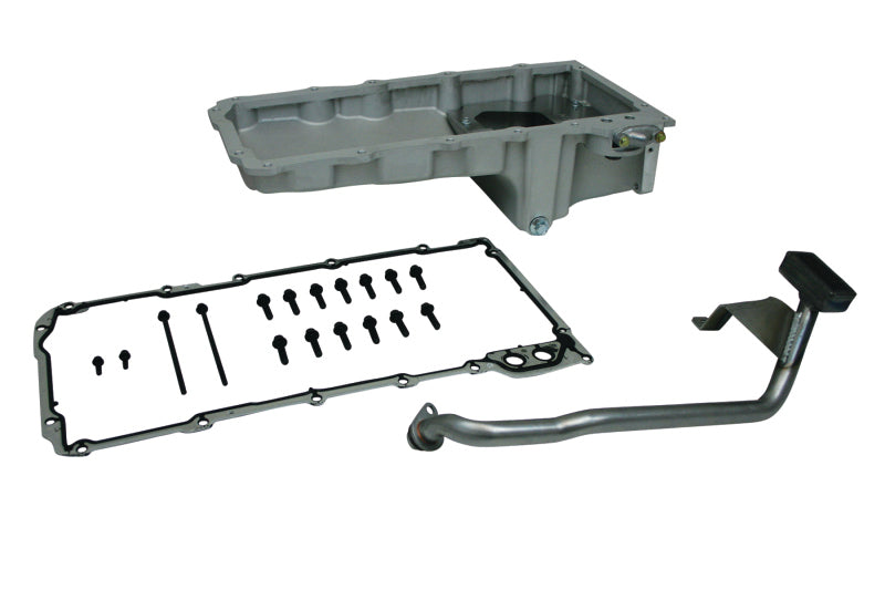 Moroso GM LS Swap (w/Rear Sump & Spin-On Oil Filter Adapter) Wet Sump 6qt 5.75in Aluminum Oil Pan Oil Pans Moroso
