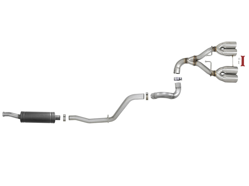 aFe Rebel Series 2.5in. 304 SS C/B Exhaust System 2018 Jeep Wrangler (JL) V6-3.6L - Polished Tip Catback aFe