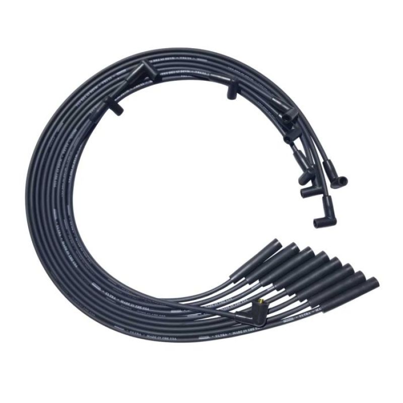 Moroso BB Chrysler Mopar 361/383/400/440 Str Plug HEI Unsleeved Ultra Spark Plug Wire Set - Black Spark Plug Wire Sets Moroso