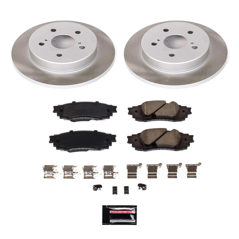 Power Stop 21-23 Toyota Venza Rear Semi-Coated Rotor Kit Brake Kits - Performance Blank PowerStop
