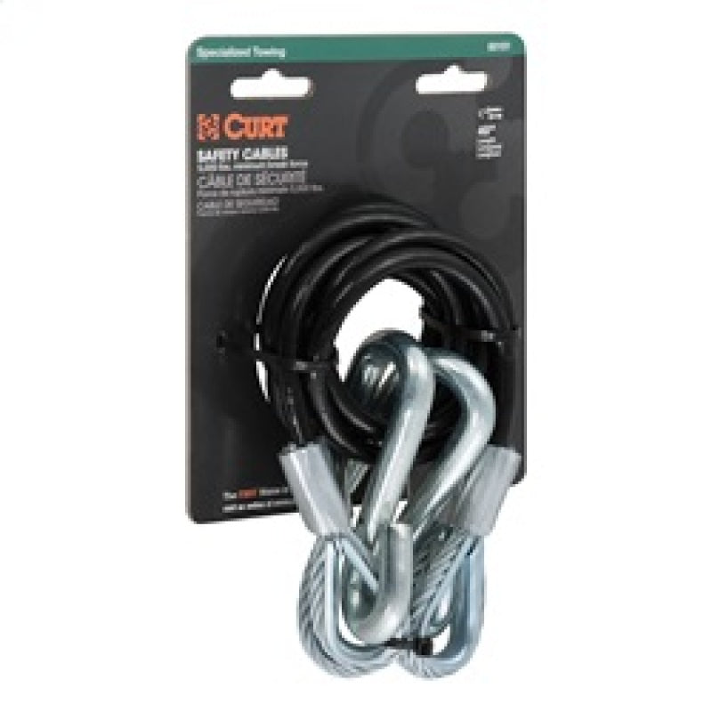 RockJock Curt Towing Safety Cable Kit 44 1/2in Long w/ 2 Snap Hooks 5000lbs 2-Pack Tow Bars RockJock