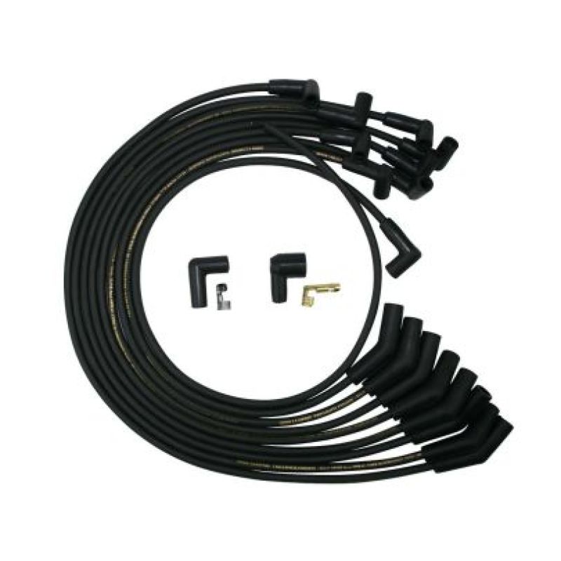 Moroso Ford 351W Over V/C HEI Unsleeved 135 Degree Mag Tune Ignition Wire Set - Black Spark Plug Wire Sets Moroso