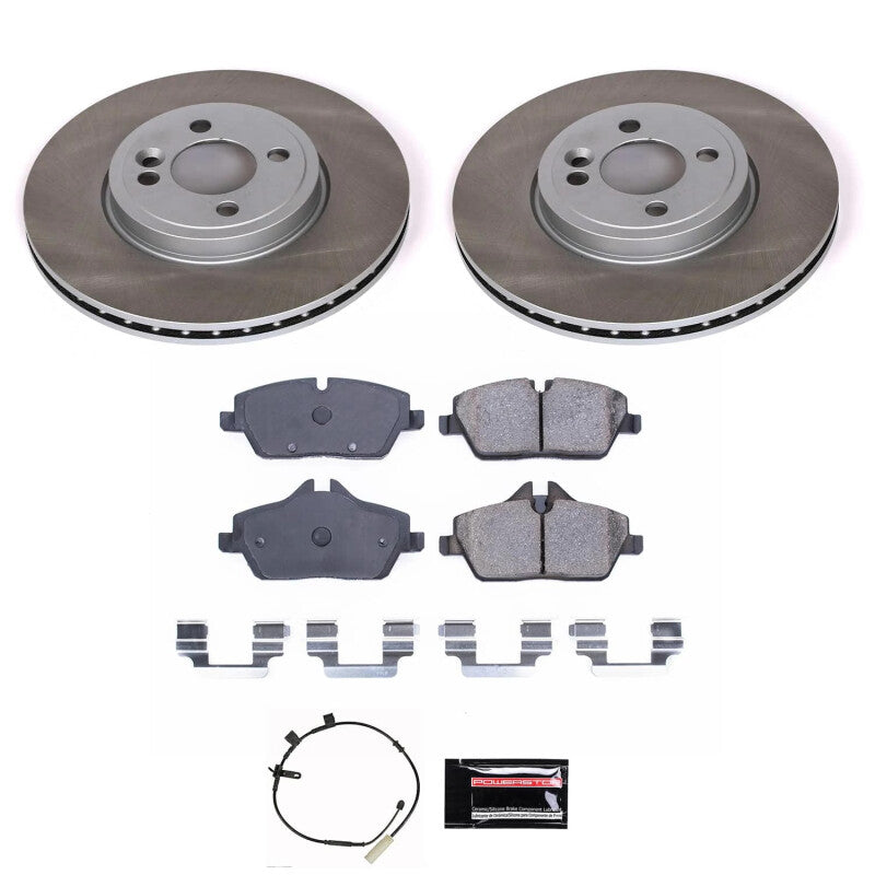 Power Stop 2011 Mini Cooper Front Semi-Coated Rotor Kit Brake Kits - Performance Blank PowerStop