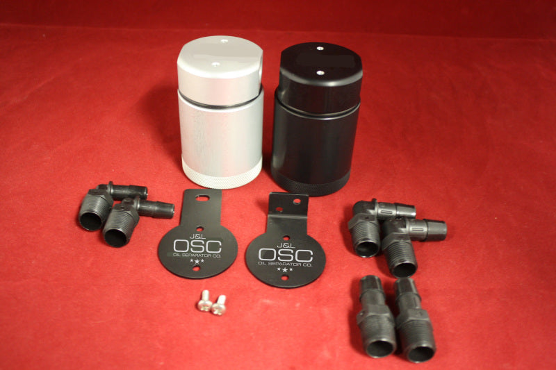 J&L Oil Separator 3.0 Base Kit - Clear Anodized (Incl 2 Brackets & 6 Fittings) Oil Separators J&L