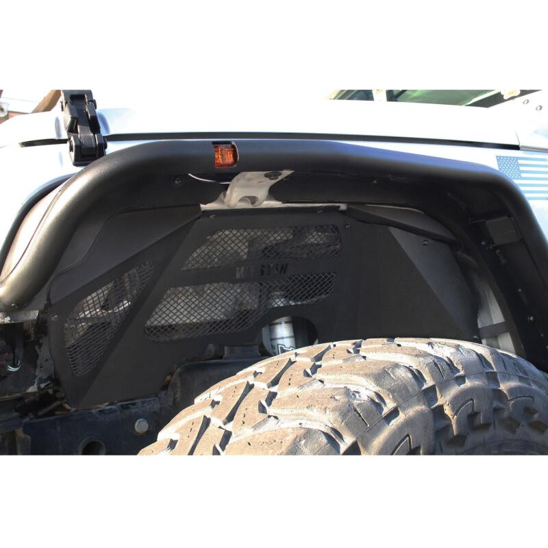 Westin 07-18 Jeep Wrangler JK Inner Fenders - Front - Textured Black Fenders Westin