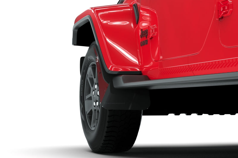 Rally Armor 19-25 Jeep Gladiator JT (Incl. Overland/Sport/Sport S) Black Mud Flap w/Grey Logo Mud Flaps Rally Armor