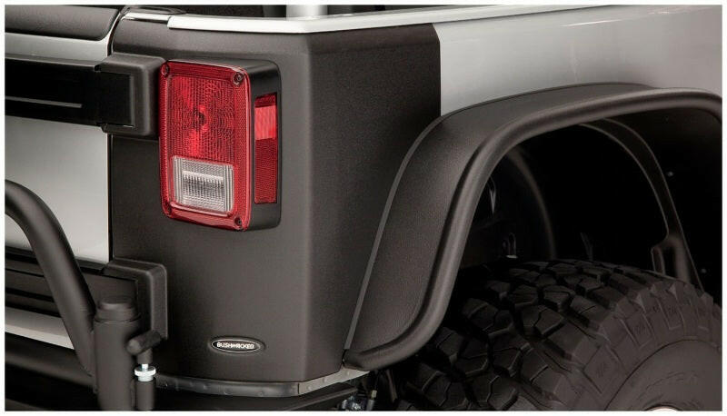 Bushwacker 07-18 Jeep Wrangler Trail Armor Rear Corners - Black Body Armor & Rock Rails Bushwacker