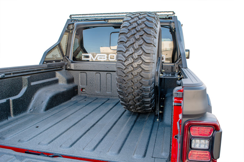 DV8 Offroad 2019+ Jeep Gladiator Universal Stand Up In-Bed Tire Carrier Chase Racks DV8 Offroad