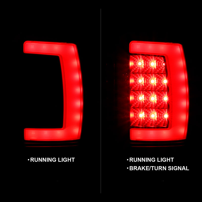 ANZO 1994-2001 Dodge Ram 1500 LED Taillights Plank Style Black w/Smoke Lens Tail Lights ANZO