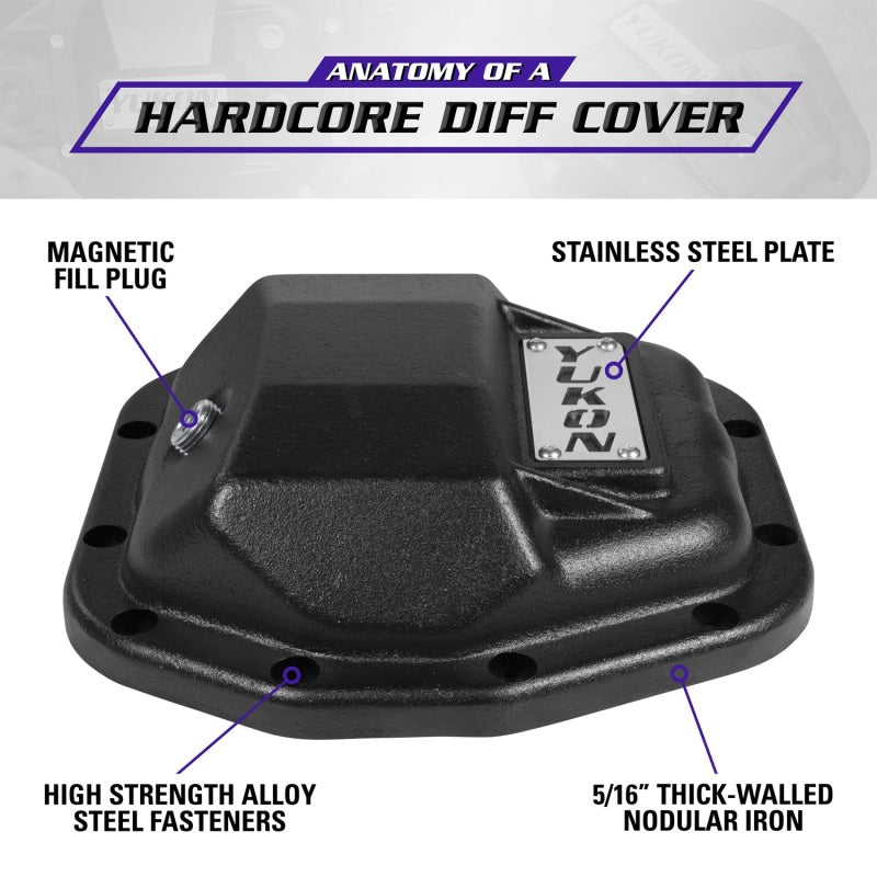 Yukon Gear Hardcore Rear Nodular Iron Cover for Jeep Wrangler JL Dana 44/220mm Diff Covers Yukon Gear & Axle