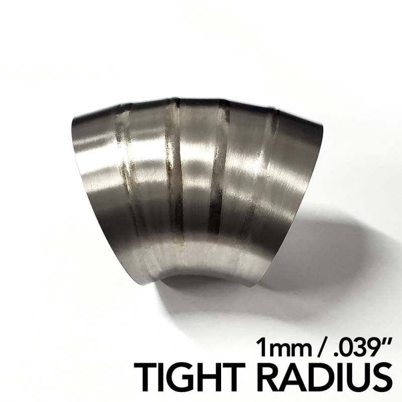 Ticon Industries 2.5in. Welded Pie Cut 1.26D Tight Radius 90 Degree Bend (1mm/0.039in.) - 10 Pack Titanium Tubing Ticon