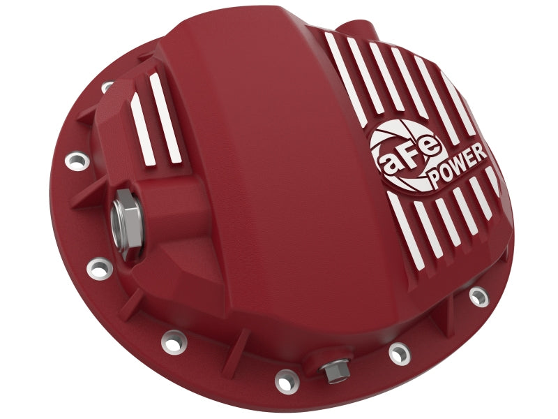 aFe Pro Series GMCH 9.5 Rear Diff Cover Red w/ Machined Fins 19-20 GM Silverado/Sierra 1500 Diff Covers aFe