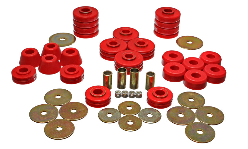 Energy Suspension 73-95 K5 Blazer Red Body(cab) Mount Set Bushing Kits Energy Suspension