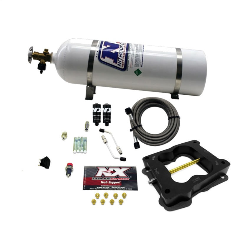 Nitrous Express Q-Jet/Holley Spread Bore Hitman Nitrous Kit (100-150-200HP) w/15lb Bottle Nitrous Systems Nitrous Express