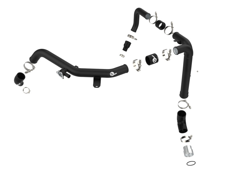 aFe 21-22 Ford Bronco V6-2.7Ltt BladeRunner Alum Hot Charge Pipe - Black Intercoolers aFe
