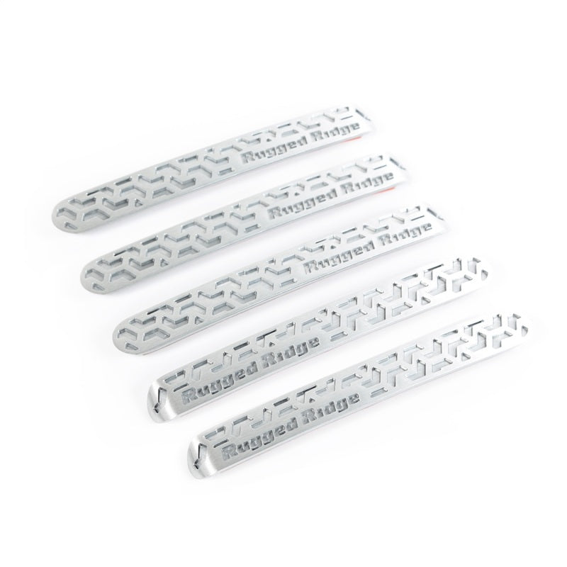 Rugged Ridge Elite Dr Hndle Insert Brushed Tread 4D 07-18 Jeep Wrangler JK Doors Rugged Ridge