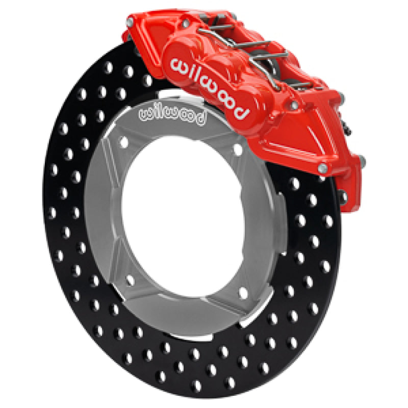 Wilwood 2019 Polaris Turbo UTV6 Front Kit 11.25in Drilled - Red Brake Kits - Performance Drill Wilwood