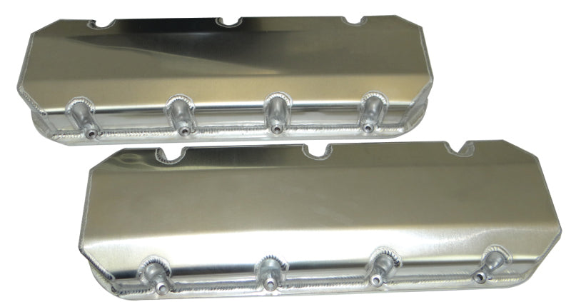 Moroso Chevrolet Big Block Valve Cover w/Billet Rail - Steel Inserts - No Logo - Aluminum - Pair Valve Covers Moroso