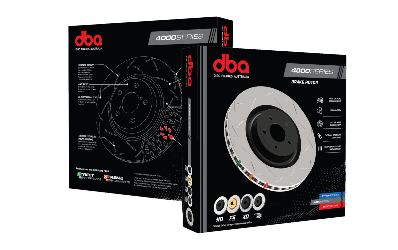 DBA 13-17 SRT Viper (w/1 Pc Rotor Excl TA Package) Front 4000 Series Cross Drilled Rotor w/Blk Hat Brake Rotors - Drilled DBA